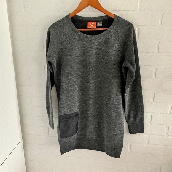 Merrell Mini Dress Exercise Charcoal pocket Activewear Lounge Sporty S - Picture 1 of 9